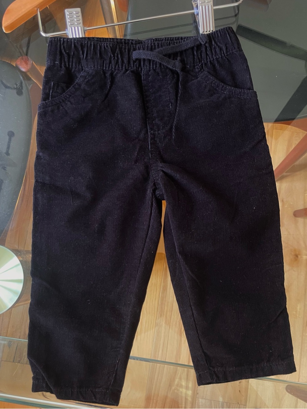 $5 💥NEW Corduroy Pull-On Pants, Classic Black, Pockets, Drawstring Relaxed Fit